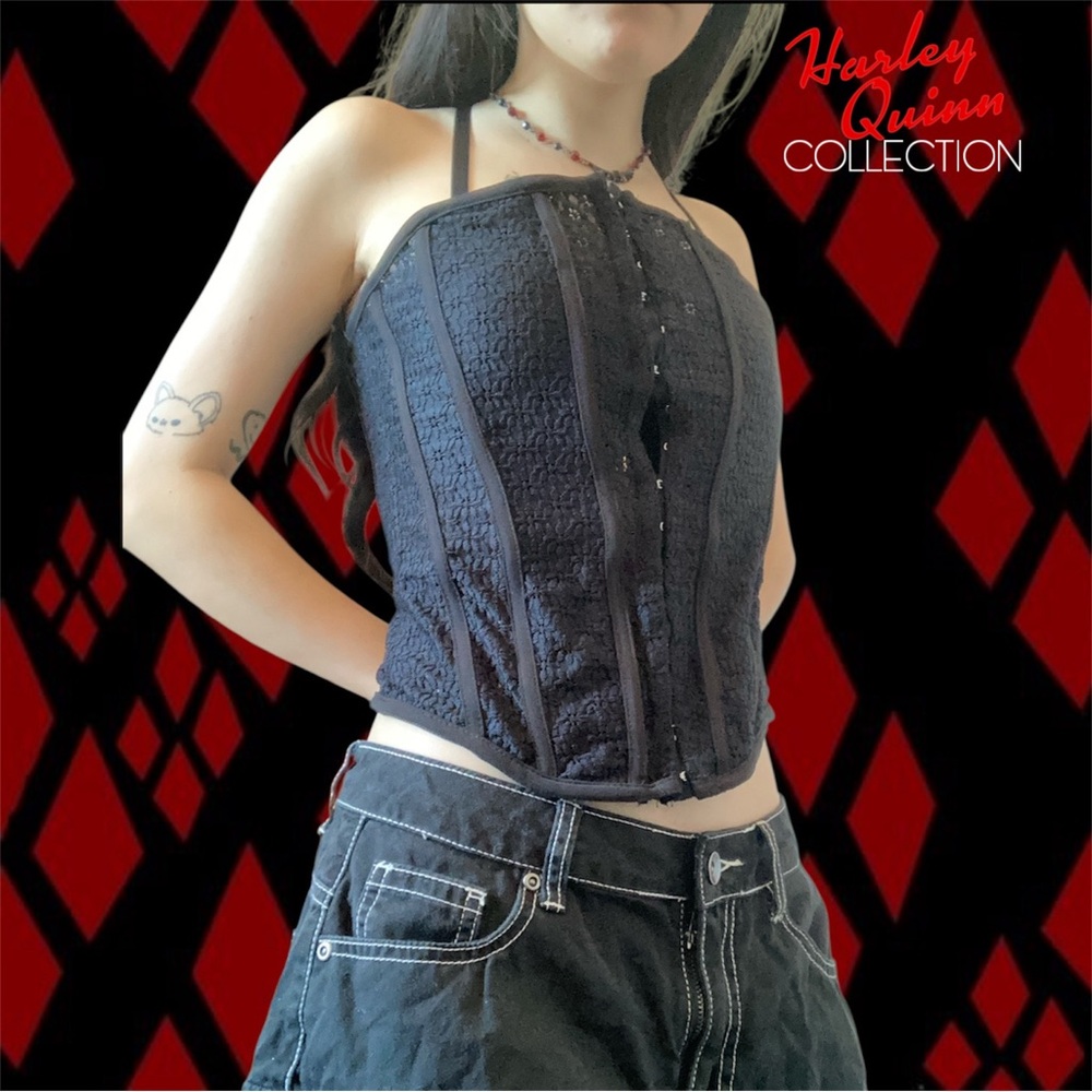 NWT Gothic Way of the Priest Black Laced Corset Top
